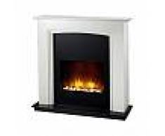 CHEMIN´ARTE Chimenea eléctrica de 86 cm. de ancho con efecto color blanco