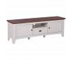 BELIANI Mueble TV crema/madera oscura NASHVILLE - BELIANI