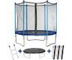 HABITAT ET JARDIN Trampolin / cama elástica Happy - Ø 1.80 m - con malla + escalera +