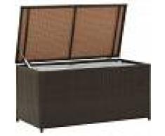 VIDAXL Caja de almacenaje jardín ratán sintético marrón 100x50x50 cm - VIDAXL