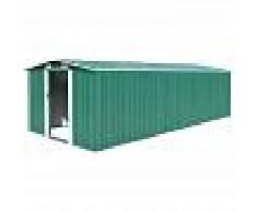 ASUPERMALL Caseta de jardin de metal verde 257x597x178 cm - ASUPERMALL