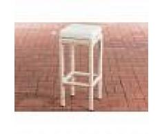 CLP Taburete Outdoor Alia 5mm Redondo/blanco perla Blanco beige - CLP