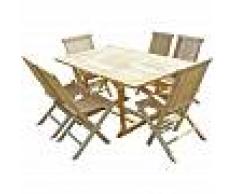 C&L JARDIN Conjunto de jardín de teca SERANG 4 sillas y 2 sillones - C&L JARDIN
