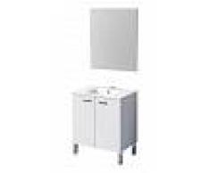PLUS BAÑO Conjunto de baño - Mueble Lavabo Espejo 60x45x75 Blanco ONA - PLUS BAÑO