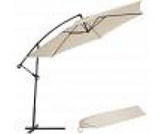 TECTAKE Sombrilla 350cm - parasol excéntrico de jardín, sombrilla metálica para