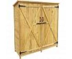 WILTEC Armario de jardín con 2 puertas 1350x500x1540mm cobertizo, caseta