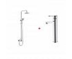 IMEX Pack Grifo Barra Ducha + Grifo De Lavabo Alto Monomando Imex - Serie