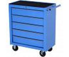 HOMCOM Carro Caja de Herramientas Taller Movil 5 Cajones Chapa de Acero