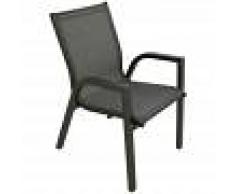 EDENJARDIN Sillón de terraza apilable Tamaño: 56x66x90 cm Aluminio doble