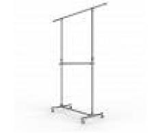 SONGMICS Perchero Barra para colgar ropa Con ruedas Altura ajustable (113-198cm)