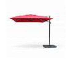 ALICE'S GARDEN Sombrilla, Parasol excéntrico rectangular, Rojo, 300x400cm St Jean De