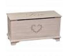 BISCOTTINI Baúl de madera Shabby LOVE acabado con efecto blanco envejecido