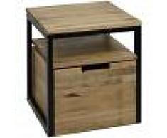 DS MUEBLES Mesa de Noche ECO Three con Estante y Cajón Extraíble con Ruedas en