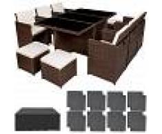 TECTAKE Conjunto de ratán sintético Nueva York - mueble de exterior de poli