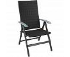 TECTAKE Silla de jardín de ratán plegable Melbourne - sillón de poliratán