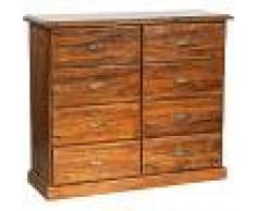BISCOTTINI Cajonera de estilo Country de madera maciza de tilo acabado con efecto