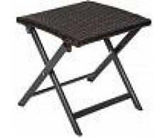 TECTAKE Taburete de aluminio y poliratán - taburete plegable compacto, mueble