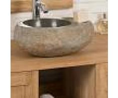 WANDA COLLECTION lavabo sobre encimera PIEDRA DE RÍO 35 cm jabonera - WANDA COLLECTION