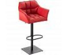 BAUWERK MANUFACTURE Taburete de bar Damaso Rojo Metal negro mate - BAUWERK MANUFACTURE