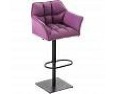 BAUWERK MANUFACTURE Taburete de bar Damaso Lila Metal negro mate - BAUWERK MANUFACTURE