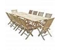 C&L JARDIN Conjunto de jardín de teca BATAN 8 sillas y 2 sillones - C&L JARDIN