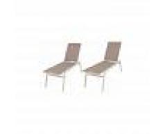 EDENJARDIN Pack 2 tumbonas piscina reclinables Tamaño: 195x55x50 cm Aluminio