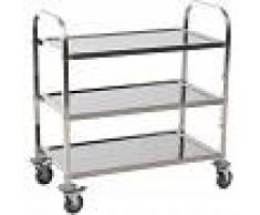 HOMCOM Carro de Cocina Carrito Auxiliar con Ruedas Isla de Cocina 3