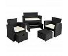 TECTAKE Conjunto de ratán Módena - mueble de exterior de poli ratán, muebles de