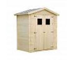 HOGGAR NATURE Caseta de jardin de madera natural Alvik 2,66 m2 - 196x136x218cm.