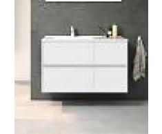 STANO Conjunto TUELA, Mueble de lavabo 100cm y espejo BLANCO - STANO