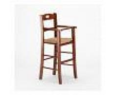 SUPERSTOOL Taburete alto con asiento de paja para niños LOVE trona - SUPERSTOOL