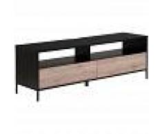 BELIANI Mueble TV madera clara/negro SYDNEY - BELIANI