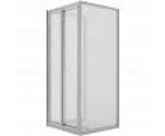 IDRALITE Cabina de ducha a 3 lados 90x80x90CM H198 Cristal Opaco 2 Fijas+Saloon