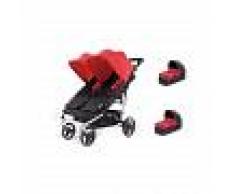 BABY MONSTER Cochecito dúo gemelar EASY TWIN 3S BABY MONSTER , Aluminio-Rojo
