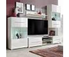 Vida XL Mueble de pared 5 uds gabinete TV con iluminación LED blanco