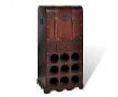 Vida XL Botellero de madera para 9 botellas baúl con cajón
