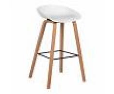Sklum.com Taburete Alto Yäh Blanco & Madera Natural