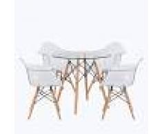 Sklum.com Pack Mesa IMS Ø80 & 4 Sillas con Brazos IMS Transparente