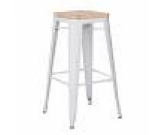 Sklum.com Taburete Alto Tolix Madera Blanco & Madera Natural
