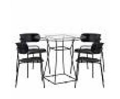 Sklum.com Pack Mesa Agda & 4 Sillas Kîna Negro
