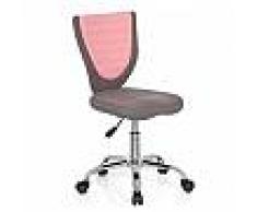 Hjh Silla para niños JUNIOR CONFORT, ergonómica, base metálica, color gris y rosa