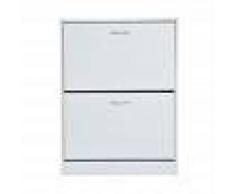 HOMCOM Zapatero 2 puertas blanco