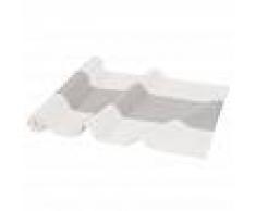 Maisons du Monde Camino de mesa de algodón blanco y gris L 150