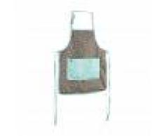 Kave Home Delantal Shire turquesa y marrón con flores