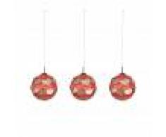 La Forma Set Felicita bolas decorativas rojo