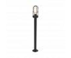 QAZQA Lámpara de exterior country negra con cristal 100cm - Elza