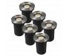 QAZQA Set de 6 focos empotrados de suelo LED BASIC redondo