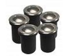 QAZQA Set de 5 focos empotrado de suelo ajustable DELUX redondo