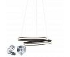 QAZQA Lámpara colgante moderna negra 55 cm con LED regulable en 3 pasos - Rowan