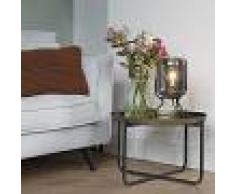 QAZQA Lámpara de mesa de diseño negra con cristal ahumado - Bliss
